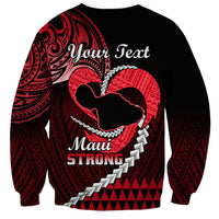 Personalised Hawaii Sweatshirt Maui Be Strong Kakau Red Version - Wonder Print Shop