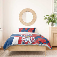 Czech Republic Bedding Set Czechia Lion Rosa Pattern - Wonder Print Shop