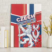 Czech Republic Canvas Wall Art Czechia Lion Rosa Pattern - Wonder Print Shop