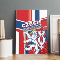 Czech Republic Canvas Wall Art Czechia Lion Rosa Pattern - Wonder Print Shop