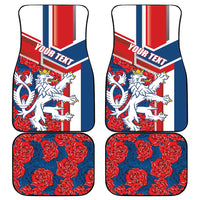Czech Republic Car Mats Czechia Lion Rosa Pattern - Wonder Print Shop