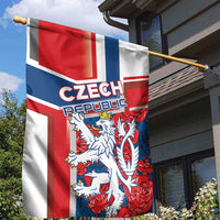 Czech Republic Garden Flag Czechia Lion Rosa Pattern - Wonder Print Shop