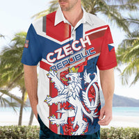Personalised Czech Republic Hawaiian Shirt Czechia Lion Rosa Pattern - Wonder Print Shop