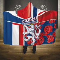 Czech Republic Hooded Blanket Czechia Lion Rosa Pattern