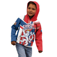 Personalised Czech Republic Kid Hoodie Czechia Lion Rosa Pattern - Wonder Print Shop