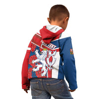 Personalised Czech Republic Kid Hoodie Czechia Lion Rosa Pattern - Wonder Print Shop