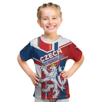 Personalised Czech Republic Kid T Shirt Czechia Lion Rosa Pattern - Wonder Print Shop