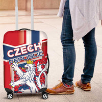 Czech Republic Luggage Cover Czechia Lion Rosa Pattern - Wonder Print Shop