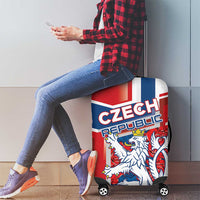 Czech Republic Luggage Cover Czechia Lion Rosa Pattern - Wonder Print Shop