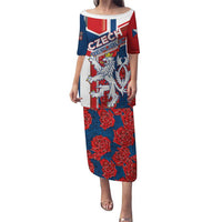 Personalised Czech Republic Puletasi Czechia Lion Rosa Pattern - Wonder Print Shop