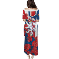 Personalised Czech Republic Puletasi Czechia Lion Rosa Pattern - Wonder Print Shop