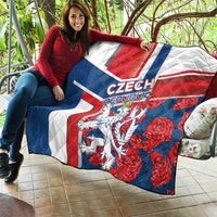 Czech Republic Quilt Czechia Lion Rosa Pattern - Wonder Print Shop