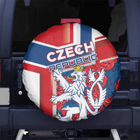 Czech Republic Spare Tire Cover Czechia Lion Rosa Pattern - Wonder Print Shop
