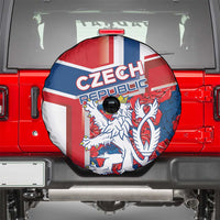 Czech Republic Spare Tire Cover Czechia Lion Rosa Pattern - Wonder Print Shop