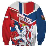 Personalised Czech Republic Sweatshirt Czechia Lion Rosa Pattern - Wonder Print Shop