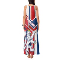 Personalised Czech Republic Tank Maxi Dress Czechia Lion Rosa Pattern - Wonder Print Shop