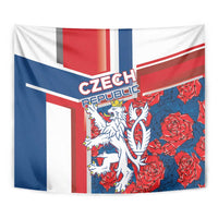 Czech Republic Tapestry Czechia Lion Rosa Pattern - Wonder Print Shop