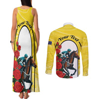 Personalised Melbourne Horse Racing Couples Matching Tank Maxi Dress and Long Sleeve Button Shirt The Race That Stops The Nation - Wonder Print Shop