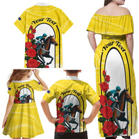 Personalised Melbourne Horse Racing Family Matching Off Shoulder Maxi Dress and Hawaiian Shirt The Race That Stops The Nation - Wonder Print Shop