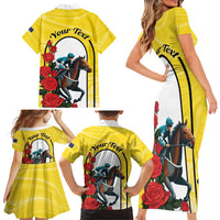Personalised Melbourne Horse Racing Family Matching Short Sleeve Bodycon Dress and Hawaiian Shirt The Race That Stops The Nation - Wonder Print Shop