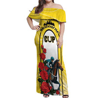 Personalised Melbourne Horse Racing Off Shoulder Maxi Dress The Race That Stops The Nation - Wonder Print Shop