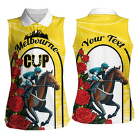 Personalised Melbourne Horse Racing Women Sleeveless Polo Shirt The Race That Stops The Nation - Wonder Print Shop