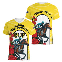 Personalised Melbourne Horse Racing Women V-Neck T-Shirt The Race That Stops The Nation - Wonder Print Shop