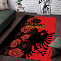 Albania Eagle Area Rug Red Poppy Flowers - Wonder Print Shop