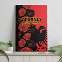Albania Eagle Canvas Wall Art Red Poppy Flowers - Wonder Print Shop