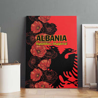Albania Eagle Canvas Wall Art Red Poppy Flowers - Wonder Print Shop