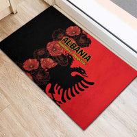 Albania Eagle Rubber Doormat Red Poppy Flowers - Wonder Print Shop