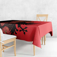 Albania Eagle Tablecloth Red Poppy Flowers - Wonder Print Shop