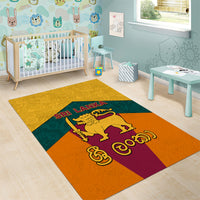Sri Lanka Independence Day Area Rug Golden Lion Sinha Flag Style - Wonder Print Shop