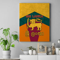 Sri Lanka Independence Day Canvas Wall Art Golden Lion Sinha Flag Style - Wonder Print Shop