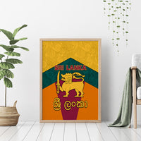 Sri Lanka Independence Day Canvas Wall Art Golden Lion Sinha Flag Style - Wonder Print Shop