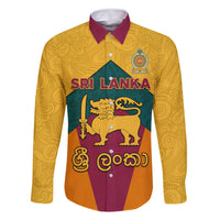 Sri Lanka Independence Day Family Matching Long Sleeve Bodycon Dress and Hawaiian Shirt Golden Lion Sinha Flag Style - Wonder Print Shop