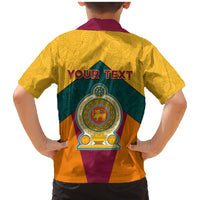 Sri Lanka Independence Day Family Matching Mermaid Dress and Hawaiian Shirt Golden Lion Sinha Flag Style - Wonder Print Shop