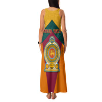 Sri Lanka Independence Day Family Matching Tank Maxi Dress and Hawaiian Shirt Golden Lion Sinha Flag Style - Wonder Print Shop