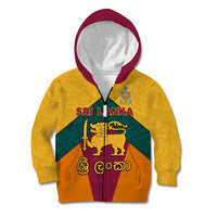 Sri Lanka Independence Day Kid Hoodie Golden Lion Sinha Flag Style - Wonder Print Shop
