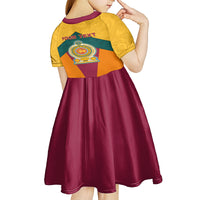 Sri Lanka Independence Day Kid Short Sleeve Dress Golden Lion Sinha Flag Style - Wonder Print Shop