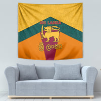 Sri Lanka Independence Day Tapestry Golden Lion Sinha Flag Style - Wonder Print Shop