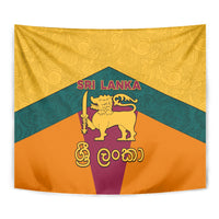 Sri Lanka Independence Day Tapestry Golden Lion Sinha Flag Style - Wonder Print Shop