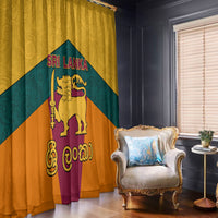 Sri Lanka Independence Day Window Curtain Golden Lion Sinha Flag Style - Wonder Print Shop