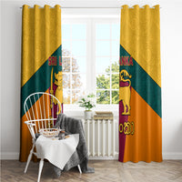 Sri Lanka Independence Day Window Curtain Golden Lion Sinha Flag Style - Wonder Print Shop