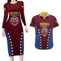 Venezuela Basketball Custom Couples Matching Long Sleeve Bodycon Dress and Hawaiian Shirt La Vinotinto de las alturas