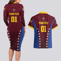 Venezuela Basketball Custom Couples Matching Long Sleeve Bodycon Dress and Hawaiian Shirt La Vinotinto de las alturas