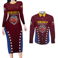 Venezuela Basketball Custom Couples Matching Long Sleeve Bodycon Dress and Long Sleeve Button Shirt La Vinotinto de las alturas