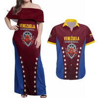 Venezuela Basketball Custom Couples Matching Off Shoulder Maxi Dress and Hawaiian Shirt La Vinotinto de las alturas
