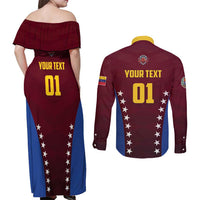 Venezuela Basketball Custom Couples Matching Off Shoulder Maxi Dress and Long Sleeve Button Shirt La Vinotinto de las alturas