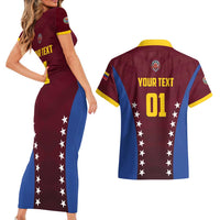 Venezuela Basketball Custom Couples Matching Short Sleeve Bodycon Dress and Hawaiian Shirt La Vinotinto de las alturas
